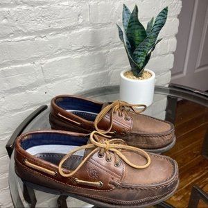 Dexter Brown Leather Boat Shoes Size 6